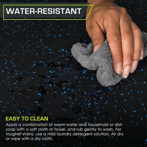 ProsourceFit Rubber Top Exercise Puzzle Mat, EVA Foam Interlocking Tiles for Home Gym Protective Flooring for Equipment and Workouts in Saudi Arabia