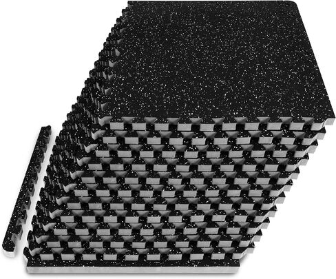 ProsourceFit Rubber Top Exercise Puzzle Mat, EVA Foam Interlocking Tiles for Home Gym Protective Flooring for Equipment and Workouts in Saudi Arabia