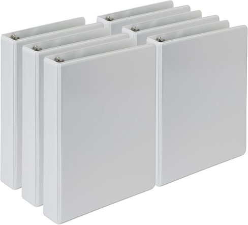 Samsill Economy 1 Inch Mini 3 Ring Binder, Made in The USA, Round Ring Binder, Non-Stick Customizable Cover, White, 6 Pack in Saudi Arabia