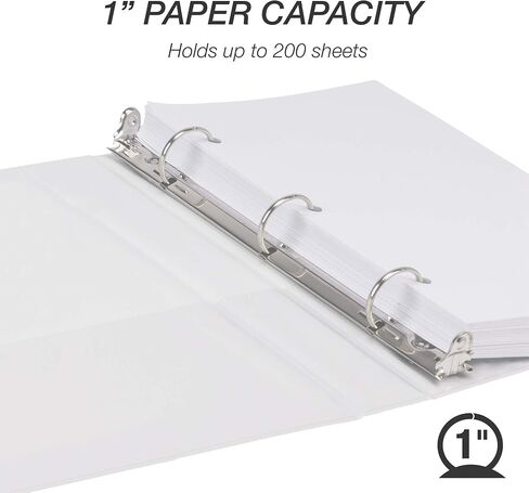 Samsill Economy 1 Inch Mini 3 Ring Binder, Made in The USA, Round Ring Binder, Non-Stick Customizable Cover, White, 6 Pack in Saudi Arabia