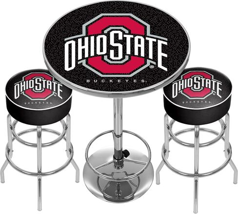 Trademark Gameroom Ohio State University Black Game Room Combo - 2 bar Stools & Table in Saudi Arabia