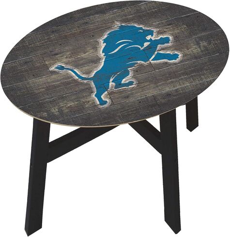 Fan Creations Detroit Lions Distressed Wood Side Table in Saudi Arabia