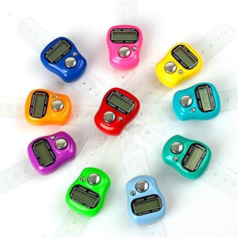binky 10 x Tally Counter Counting, Convenient Electronic Row Counter Finger Ring Tally Counter Case Resettable 5 Golf Digit Stitch Marker Mini LCD Display Finger Counter Hand Tally Timer in Saudi Arabia