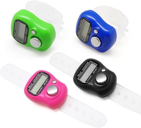 binky 10 x Tally Counter Counting, Convenient Electronic Row Counter Finger Ring Tally Counter Case Resettable 5 Golf Digit Stitch Marker Mini LCD Display Finger Counter Hand Tally Timer in Saudi Arabia