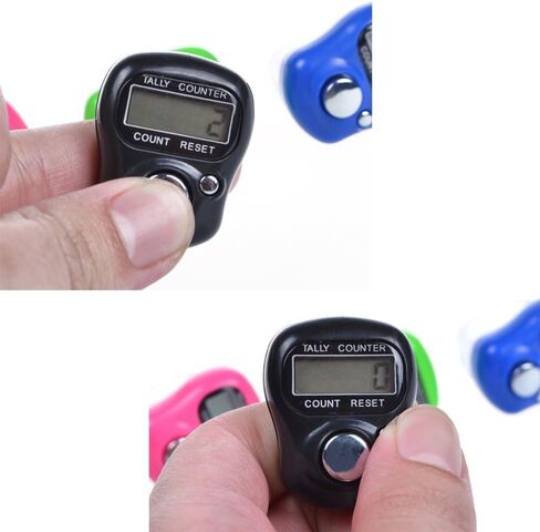 binky 10 x Tally Counter Counting, Convenient Electronic Row Counter Finger Ring Tally Counter Case Resettable 5 Golf Digit Stitch Marker Mini LCD Display Finger Counter Hand Tally Timer in Saudi Arabia