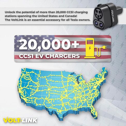 محول شحن CCS1 إلى Tesla 250KW من VoltLink - حل شحن سريع EV لطراز Tesla S، 3، X، Y - متوافق مع محطات شحن CCS1 - ملحقات المركبات الكهربائية Tesla in Saudi Arabia