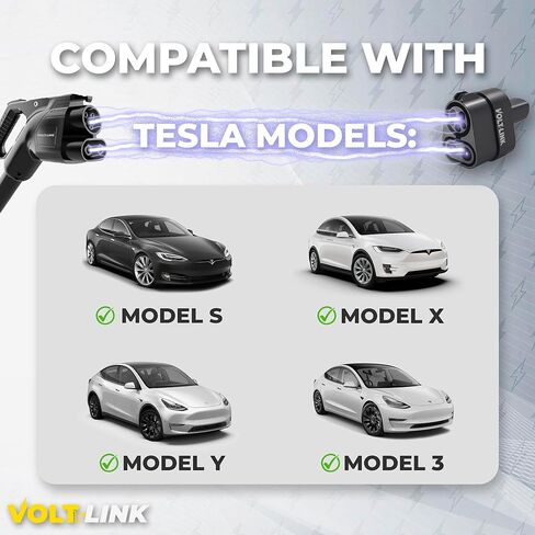 محول شحن CCS1 إلى Tesla 250KW من VoltLink - حل شحن سريع EV لطراز Tesla S، 3، X، Y - متوافق مع محطات شحن CCS1 - ملحقات المركبات الكهربائية Tesla in Saudi Arabia