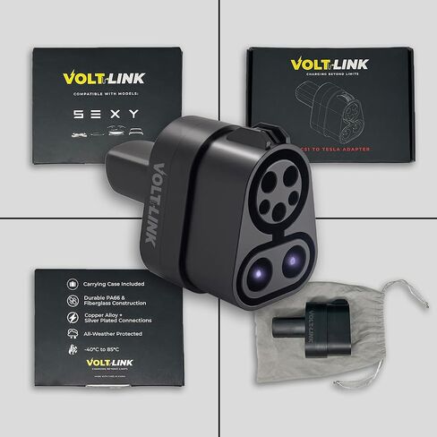 محول شحن CCS1 إلى Tesla 250KW من VoltLink - حل شحن سريع EV لطراز Tesla S، 3، X، Y - متوافق مع محطات شحن CCS1 - ملحقات المركبات الكهربائية Tesla in Saudi Arabia