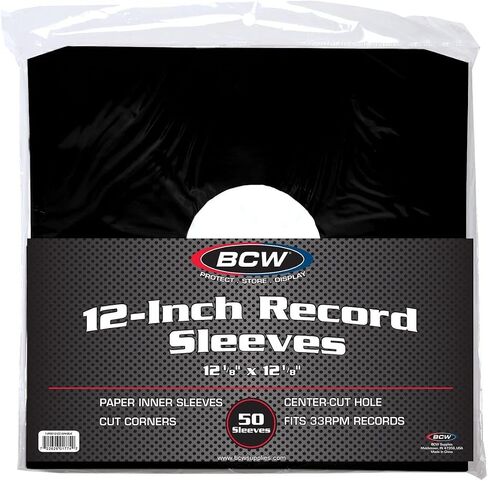 BCW Black Paper 12 in Record Cut Corner Inner Sleeve - 50 ct in Kuwait