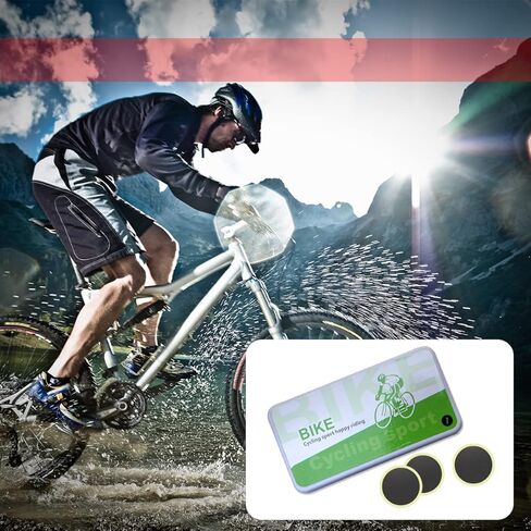 مجموعات تصحيح الأنبوب الداخلي للدراجة من EDIONS، طقم إصلاح إطارات الدراجة مع رقع ذاتية اللصق بدون لاصق، ورقع الفلكنة، وعرموش معدنية، وصندوق تخزين محمول للدراجات والدراجات النارية، ومطاط قابل للنفخ in Kuwait