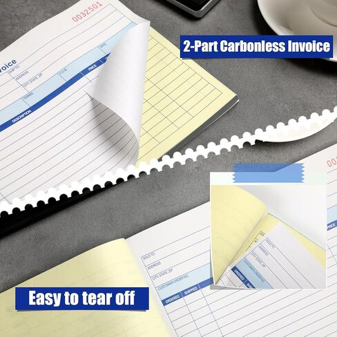 Lincia 10 Pads Invoice Book 2 Part Carbonless Receipt Book, 5.5 x 8.4 Inch 2 Part Duplicate Receipt Book with Carbonless Copies Receipt Log Book 50 Sets Per Book 1 Receipts Per Page in Saudi Arabia