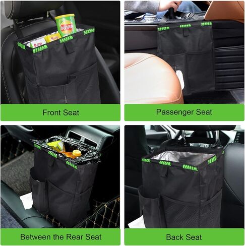 Car Trash Can, 3.5 Gallons Car Can, Handy Car Tissue Holder, Easy-to-Install Car Accessory Interior, Leak-Proof Car Organizer and Storage Bag for the Back/Front/Console of Any Cars, Sedans, SUVs, in Saudi Arabia