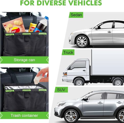 Car Trash Can, 3.5 Gallons Car Can, Handy Car Tissue Holder, Easy-to-Install Car Accessory Interior, Leak-Proof Car Organizer and Storage Bag for the Back/Front/Console of Any Cars, Sedans, SUVs, in Saudi Arabia