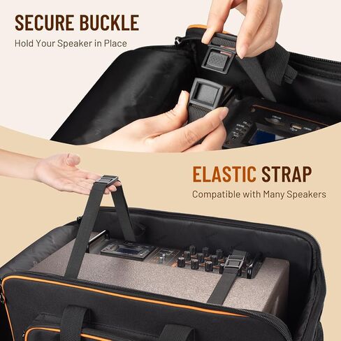 CAHAYA Speaker Carrying Bag - for Compact 10" Speaker Cabinets with Extra Carrying Strap and Padded Handle Large Capacity Reinforced Loudspeaker Case with Multiple Pockets CY0361 in Saudi Arabia