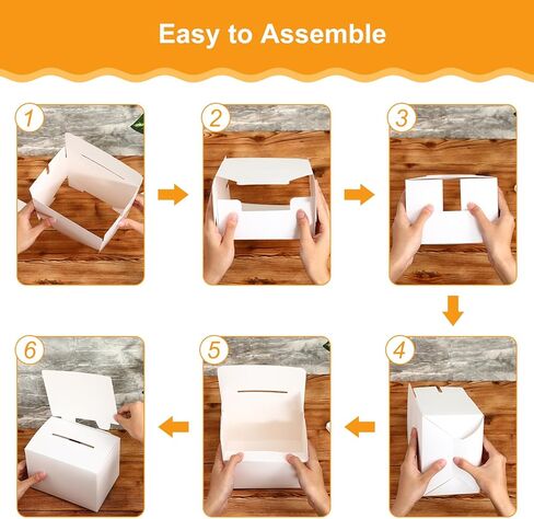 Seajan 100 Pcs Raffle Box Ballot Box with Slot Donation Box for Fundraising Suggestion Box for Ticket and Removable Header Charity Box for Collecting Card Voting Contest, 6.5 x 4.5 x 4.5'' (White) in Saudi Arabia