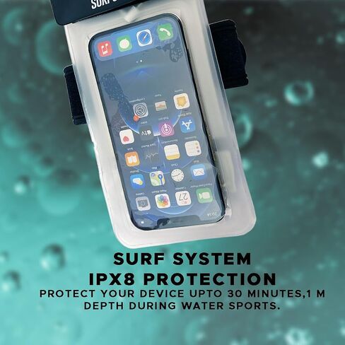 SURF SYTSTEM Floating Waterproof Pouch, w/Neoprene Armband + Audio Jack for Smartphone + Screen Touch Functionality - Drybag Case, iPhone, Android for Surfing, Bodyboarding, Fishing, Boating, Kayaking in Saudi Arabia