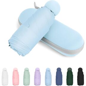 Travel Umbrella Compact Umbrella, Pocket Mini Umbrella for Purse UV Umbrella, Portable Small Umbrella for Backpack Umbrellas for Rain, Sun Umbrella with Case Folding Umbrella for Women Kids