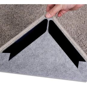 14 PCS Rug Tape Gripper - Double Sided Reusable Washable Grippers for Rugs- Non-Slip Rug Pads Gripper for Hardwood Floors- Non Slip Rug Pads - Rug Stoppers to Prevent Sliding