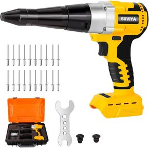 Cordless Rivet Gun Compatible with Dewalt 20V Max Battery(No Battery), Electric Rivet Gun Kit with a kitbox, Brushless Blind Riveter Tool Kit for 1/8", 5/32", 3/16" Rivets