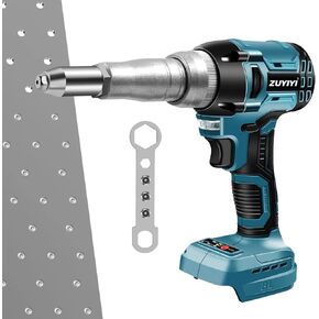 Cordless Rivet Gun Tool Compatible with Makita 18V Battery(No Battery), Electric Automatic Pop Rivet Gun, Brushless Blind Riveter Kit for 3/32", 1/8", 5/32", 3/16"