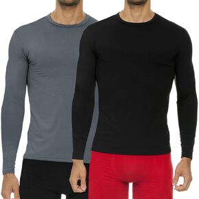 Thermajohn Thermal Shirts for Men Size S 2 Pack Charcoal & Black