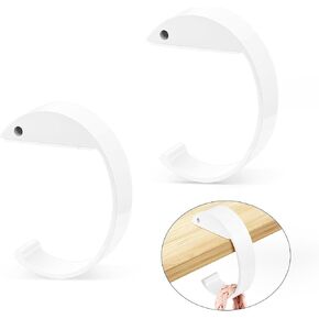 yuntop 2PCS C Shape Purse Hook for Table, Headphone Hanger Hook Under Desk, Aluminum Alloy Desk Heavy Duty Purse Handbag Hook for Organize Desktop Storage Items (Black)
