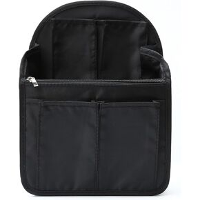 Surblue Backpack Organizer Insert Liner Hanging Travel Rucksack Purse and Handbag Insert Pocket, High-capacity Divider Foldable Nylon Shoulder Bag Organizer for Men and Women, (Black, L)