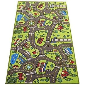 Kids Rug Playmat City Life Great for Playing with Cars and Toys - Play Learn and Have Fun Safely - Educational Road Traffic Play Mat for Bedroom Play Room Game Safe Area (Medium 43" x 26" Inches)