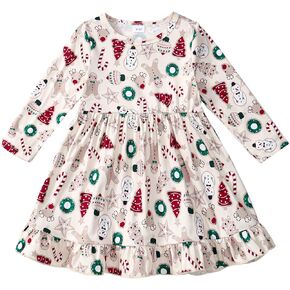 Halloween/Thanksgiving Little Girl Dress Pumpkin Long Sleeve Dresses Fall Outfits 2-9T