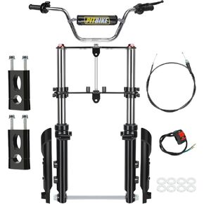 Mini Bike Front Suspension Fork Kit Compatible with Monster Mega Moto 80cc 105cc Motovox MBX10 MBX11 Coleman CT100U Baja Racer Doodlebug GMB100 TrailMaster Storm 200 Parts 7/8 Handlebar