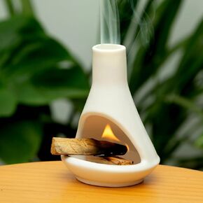 Handmade Ceramic Palo Santo Holder Burner - Mini Chimenea Incense Dish for Palo Santo and Sticks - Sage Holder for Meditation Decor
