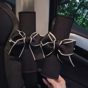 2 Set Car Seat Belt Covers with Cute Bow for Women Girls Kids, Seat Belt Cover Pad for Shoulder Protector,Soft Auto Seat Belt Cover, Seat Belt Cushions Pads (Color#1, 2 Pack)