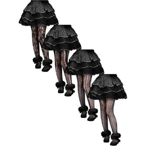 4 Pairs Girls Lace Tights Sheer Fishnet Stockings Toddler Stockings Cute Pattern Dance Pantyhose