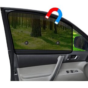 Ovege Car Window Shades Magnetic 2pcs Universal Car Window Screen Mesh Side Window Sun Shade Automotive Window Sunshades for Driver Passenger (Front Seat 2pcs-)