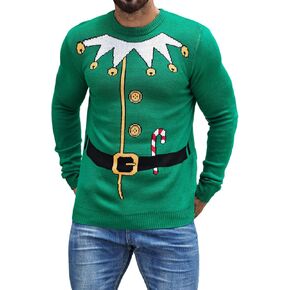 LUBOT Ugly Christmas Sweaters for Men and Couples Funny Designs Novelty Wintertime and Holiday Parties Pullover Sweater