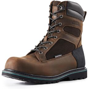 GOLDEN RETRIEVER Work Boots for Men Heavy Duty Composite Toe 6"/8" Durable Crazy Horse Leather Waterproof Slip-Resistant Goodyear Welt Construction Industry Boots GJ3155-GJ3255