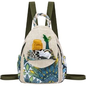 Small Backpack Purse for Women, Hand-woven Sling Bag for Women, Mini Hippie Boho Cute Sling Backpack for Women(Campanula)
