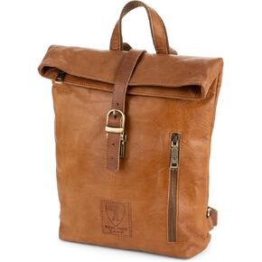 BERLINER BAGS Vintage Genuine Leather Backpack Seattle, Small Backpack, Bookbag for Women - Brown