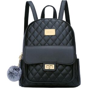 KKXIU Teen Girls Fashion 9"*11"Small Backpack Purse for Women and Ladies Quilted Synthetic Leather Mini Bookbag (a-white)