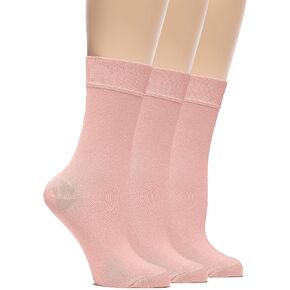 Hugh Ugoli Womens Bamboo Dress Socks, Extremely Soft & Thin & Crew Socks for Business Trouser Casual, Non-Binding, 3-6 Pairs