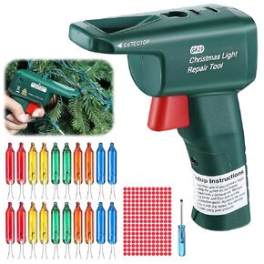 Incandescent Christmas String Lights Repair Tool, Fixing Christmas Incandescent Light Set, Mini Xmas Light Tester Fuse Checker with Spare 20 Replacement Bulbs(Colorful)