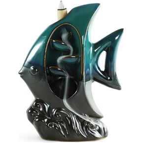 Artworld Pineapple Turquoise Ceramic Backflow Incense Holder, Incwnse Burner with 120 Cones, Waterfall Backflow Incense Holder, Aromatherapy Ornament Zen Decor Home Decor Room Decor