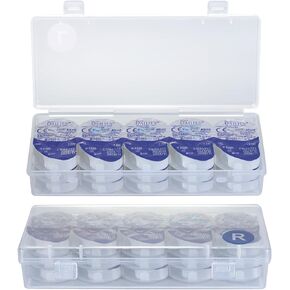 2-Pack Contact Lens Organizer Case, Portable Storage Case for Daily Disposable Contact Lenses, Holds 30 Lenses Each, 30 Days Total