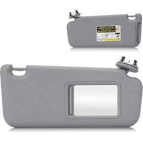 Sun Visor with Vanity Light for 2006-2013 Toyota RAV4, Left Driver Side Gray Sunvisor Replacement 74320-42501-B2