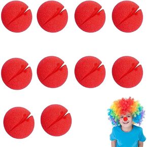 10pc Red Foam Noses, Clown Red Nose, Cosplay Red Clown Nose for Halloween Christmas Costume Party Carnival Costume Party Dress Up.
