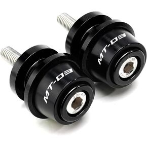 MOWOK Fit For YAMAHA MT03 MT-03 2015 2016 2017 2018 2019 2020 2021 2022 2023 2024 Motorcycle Accessories 6MM Swingarm Spools Slider M6 Stand Screws (Black)