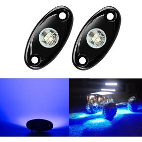 4 Pods LED Rock Lights, Ampper Waterproof LED Neon Underglow Light for Car Truck ATV UTV SUV Offroad Boat Underbody Glow Trail Rig Lamp (Green)