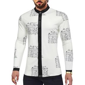 Men's African Traditional Pattern Print Shirt Casual Long Sleeve Button Down Shirts Luxury Printed Dashiki for Men