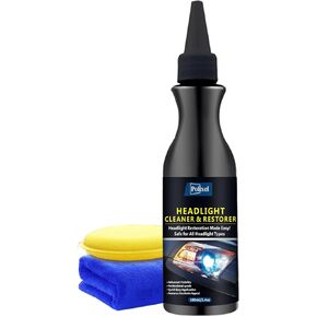 Headlight Restoration & Headlight Cleaner Kit - Clean & Repair Yellowing, Oxidation, and Blurring- Restores Clarity and Provides Long-Lasting Protection for Cars & Motorcycles - 3.4oz / 100ml