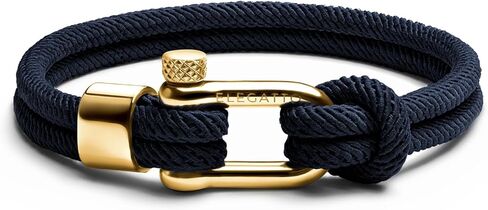 Elegatto Alchor Platinum Rope Bracelet for Men | Premium Nylon Marine Cord with Silver Polished Stainless Steel Shackle Closure | Waterproof and Fade-Resistant | Men’s Designer Bracelets in Kuwait